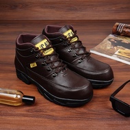 Original Caterpillar Diego Brown Safety Shoes Men Women Steel Toe Sefty Septi Saveti Shoes Cat Pom F