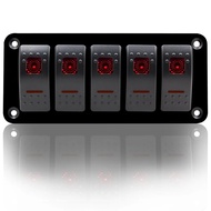 12V 24V Toggle Switch Control Panel 4/5 Gang Rocker Switch Panel For Auto Car Marine ATV UTV LED Li