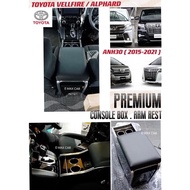 TOYOTA VELLFIRE ALPHARD PREMIUM CONSOLE BOX .ARM REST ANH10 ANH20 ANH30 AGH30 LOW SPEC ZG SC ZA  (20
