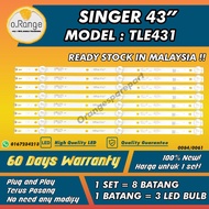 SINGER TLE431 43" LAMP 43 INCH LED TV BACKLIGHT LE431 E431 431 Mla3 "