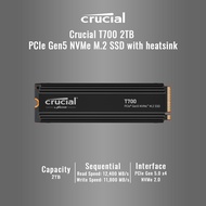 Crucial T700 2TB Gen5 M.2 SSD with heatsink 12,400 MB/s