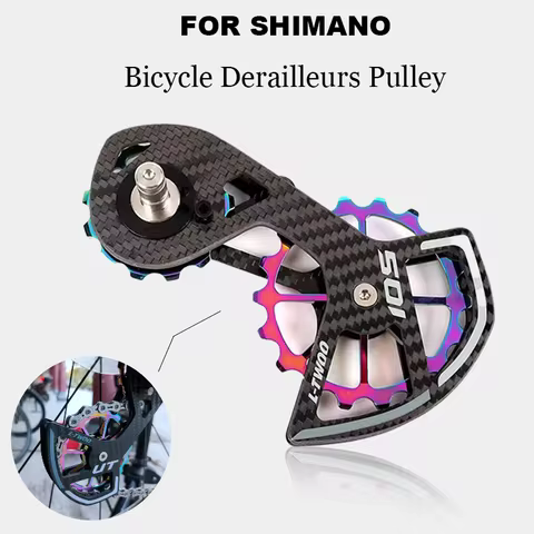 Bicycle Ceramic Bearing Carbon Fiber 18T Pulley Wheel Set Rear Derailleurs Guide Wheel for Shimano 1