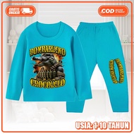 Baju Tidur Piyama Stelan Panjang Bombardino Crocodilo Anak Laki Laki Usia 1-10thun KS-1823