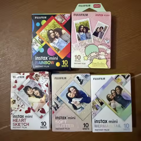 Fujifilm 10/50 Sheets Macaron Blue Gray Mono Chrome Instax Mini Color Film For Fujifilm Instant Came