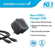 Anker Nano USB C 45W Foldable PPS Fast Charger /w 6 ft USB-C to USB-C Cable