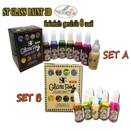 St 3d Glass Paint 6-Color Liquid Formula 20ml Set A B