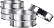 ARRITZ English Muffin Rings, 6PCS 4 inch Double Rolled Stainless Steel Crumpet Tart Rings for Baking