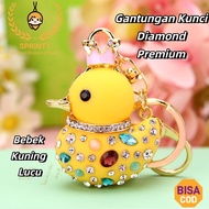 HP GANTUNGAN [SPRINTT] GK036 Beautiful Small Duck Diamond Keychain with Car Strap Baghp Luck Keychai