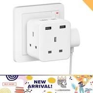 [instock] LENCENT USB Plug Extension with 2 USB Ports, 3 Way USB Socket Extension, 5-in-1 USB Outlet Plug Extender for H