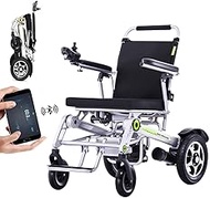 Fashionable Simplicity Elderly Disabled Fully Automatic Intelligence Electric Wheelchair With Light App Remote Control Double Protection Electric Seat Auxiliary Travel Chair