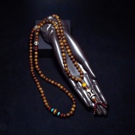 大三眼天珠 虎眼佛珠 搭配108顆越南黑花梨念珠 事業大豐收手串