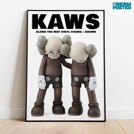 Kaws Hypebeast Aesthetic Wall Poster | Frameblock Size 12R 30x40 cm | Along The Way Vinyl Figure Wall Decor