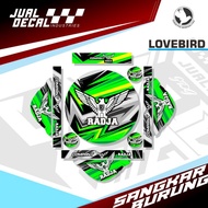 Stiker Sangkar Lovebird motif RADJA | Stiker Tebok Lovebird | Decal