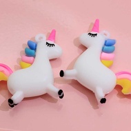 10pcs 3D Rainbow Unicorn Horse Soft Resin Cabochon Charm for DIY Slime Craft Hair Accessories Phone Case Scrapbooking