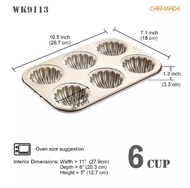 Chefmade 6 / 12 Non-Stick Scallop Shaped Madeleine Cake Pan