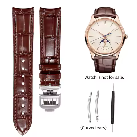 Genuine leather watch strap for Jaeger-LeCoultre RENDEZ-VOUS MASTER ULTRA THIN Replacement leather w