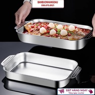 Stainless Steel Multi-Purpose Tray For Fish, Hot Pot Cooking, Stainless Steel Tray 304 Safe And Healthy Can Be Used On Induction Hob Size 37cm x 32cm x 5.5cm H.Q