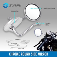 Chrome Round Side Mirror Blue Lens Walang Grado