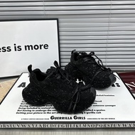 รองเท้าผ้าใบลำลองสำหรับผู้หญิง Ankle Red Bright Diamond Dad Shoes ฤดูใบไม้ร่วง/ฤดูหนาว สไตล์ใหม่ รอง