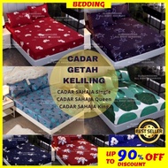 [ Ready Stock ] Cadar Getah Keliling Saiz Queen / King / Single Fitted Bedsheet Cadar Tilam Getah Keliling High Quality