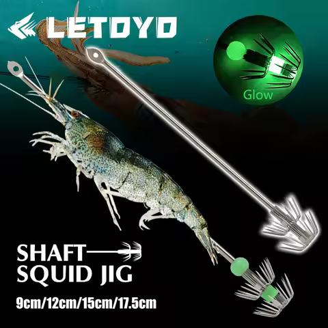 LETOYO 2PCS 9-17.5cm stainless steels squid jigs hook live LURE cuttlefish Umbrella Hook fishing acc
