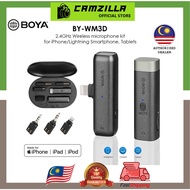 BOYA BY-WM3/WM3U/WM3D 2.4GHz Wireless Microphone Vlog Mic Audio Sound Recorder for Phone Tablet Tab 