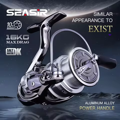 SEASIR DW POWER HANDLE Spinning Fishing Reel 10+1 BB 1500S-3000S Series Max Drag 16KG/35LB Aluminum