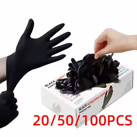 20/50/100pcs Black vinyl gloves food grade gloves disposable gloves for cleaning cooking food prepar