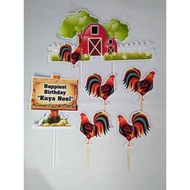 Rooster Customized Cake Topper