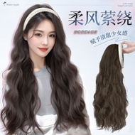 Hair Band Wig Female Pearl Hair Band Wig Half Headgear Water Ripple Wig Detachable Hair Band Wig Flu