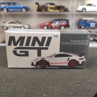 MINI GT 630 PORSCHE 911 (992) GT3 RS WHITE WITH PYRO RED ACCENT PACKAGE