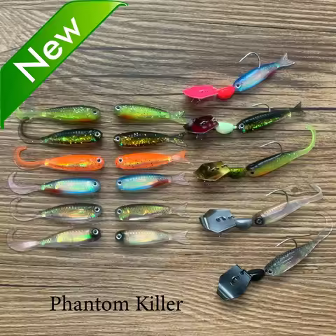 Soft Lures Kit 1.3g 5cm Tail Worm 6.5g Spinner Metal Jig Hook Pesca Gear Tackle 6-10pcs Bait Swimbai