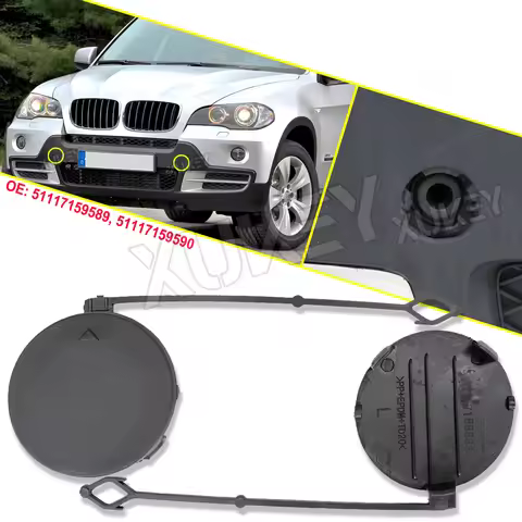For BMW X5 E70 3.0si 4.8i 3.0d 2007-2010 Front Tow Hook Eye Cover Left Right Bumper Towing Cap Unpai