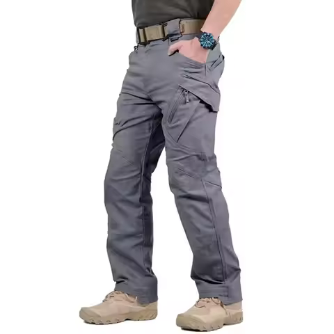 Men's Tactical Cargo Pants Classic Outdoor Hiking Tactical Joggers Pants Waterproof Multi Pocket Tro