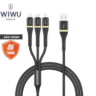 Wiwu Elite cable 3 in 1 3-head fast charging cable for all types of phones, Explosion-proof, anti-br