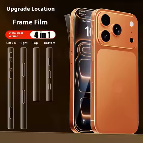 Frame Hydrogel Film Side Protector Dust Net Skin for iPhone 17 Pro Clear Border Sticker Clear Film F