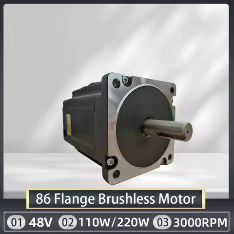 BLDC 86mm Square Brushless DC Motor 110W 220W 3000rpm 48V Low Voltage BLDC Motor