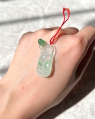 冰種 天然翡翠 緬甸 A玉 玉鐲 • 高冰種花青觀音蓮花翡翠吊墜