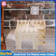 Qifull Toy Hamster Platform Small Animal House Wooden Hideouts Guinea Pig Maze Animals
