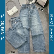 Women's wide-leg jeans Bigsize 55kg-90kg, 2-button style, high quality QC product, plain style QC351