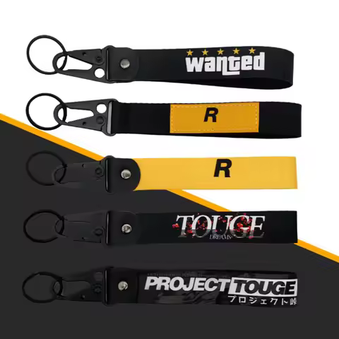 Auto Motorcycle Nylon Key Strap Embroidery Lanyard Keyring for Rockstar Game GTA 5 Fans Keychain Acc