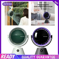 [Iniyexa] Mini Table Fan 3 Speeds Personal Fan USB Desk Fan with Lights for Outdoor Indoor Household