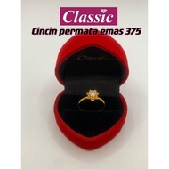 emas 375 cincin permata/375gold ring zirconia/375金人照石戒指