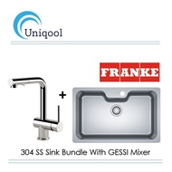 FRANKE 810MM Single Bowl Sink Bundle With GESSI Pull-Out Mixer Tap