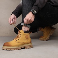 KY/16 Worker Boots Autumn Men's Shoes Dr. Martens Boots Vintage Work Shoes High-Top Desert Boots British Style Thick-Sol