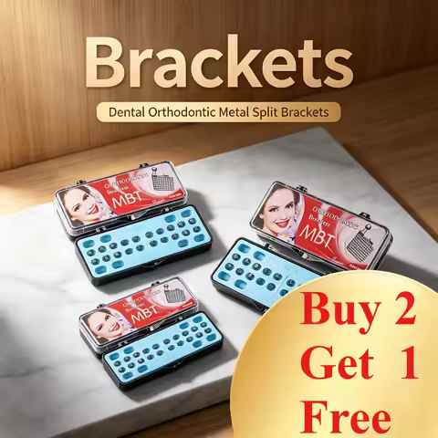 Dental Orthodontic Metal Braces Split Mesh Base Bondable Brackets With 345 Hooks 0.018&0.022 Slot RO