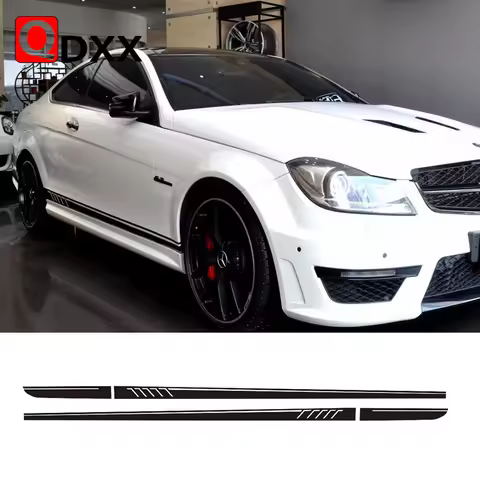 507 Style Side Skirt Racing Stripes Vinyl Decal Sticker for Mercedes Benz W204 S204 Coupe C63 AMG C1