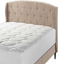 Circels Home Full Mattress Pad Cover Deep Pockets Cotton Top, Down Alternative Fiber Fill Quilted an
