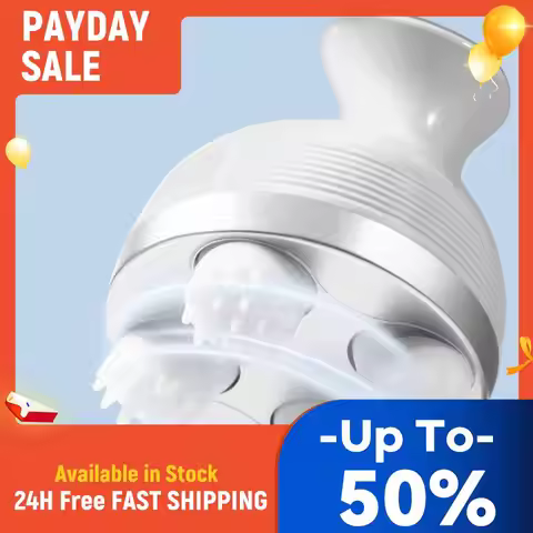 Electric Scalp Massager with 2 Gear & 4 Massage Heads Handheld Head Scratcher Massager for Hair Grow