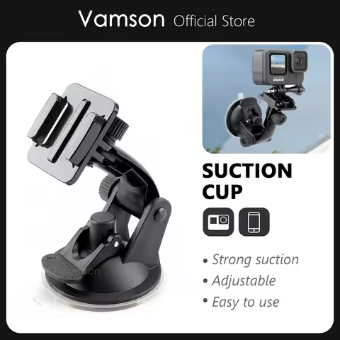 Vamson for Go Pro 8 9 Accessories 7cm Car Mount Windshield Suction Cup for Gopro Hero 11 10 9 8 7 6 